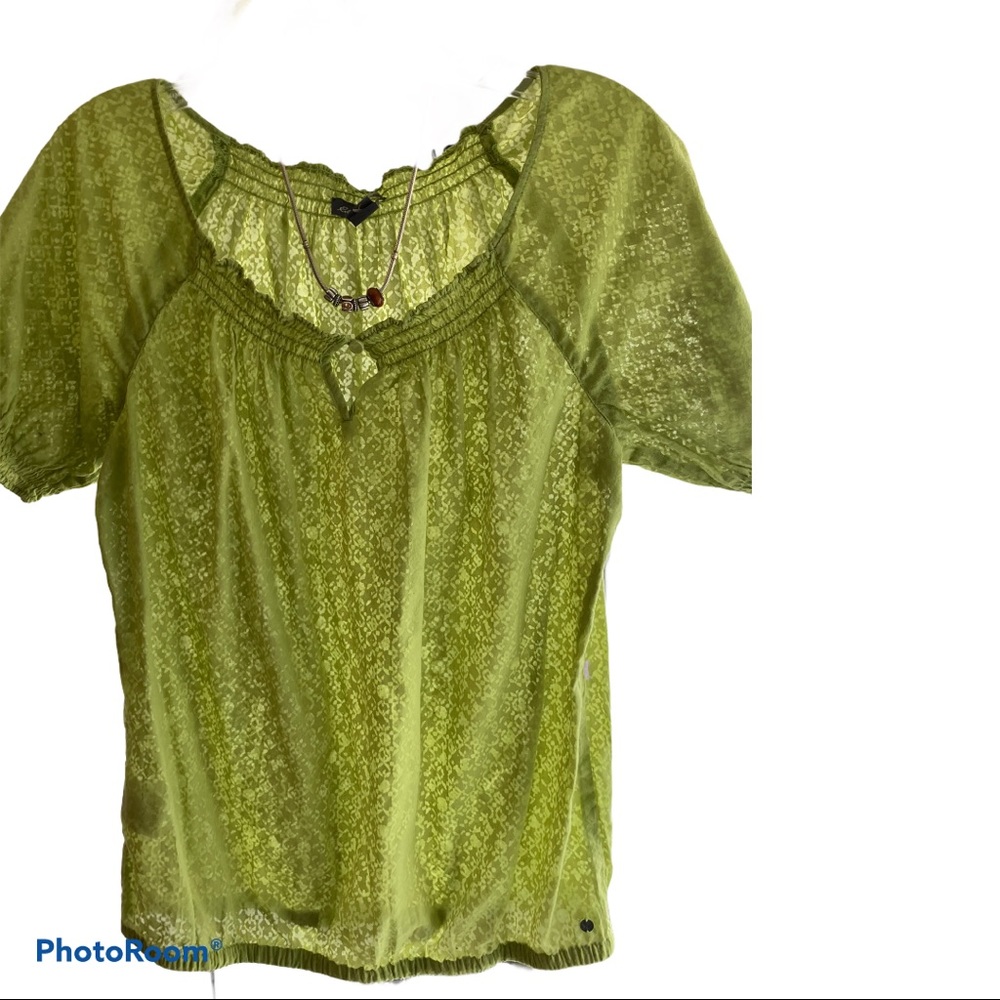 Lemongrass Eddie Bauer Summer Short Sleeve top S